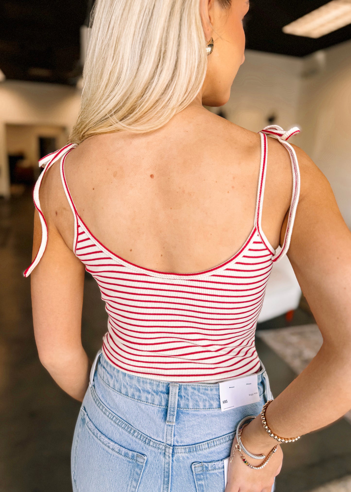 Red Striped Adjustable Bodysuit
