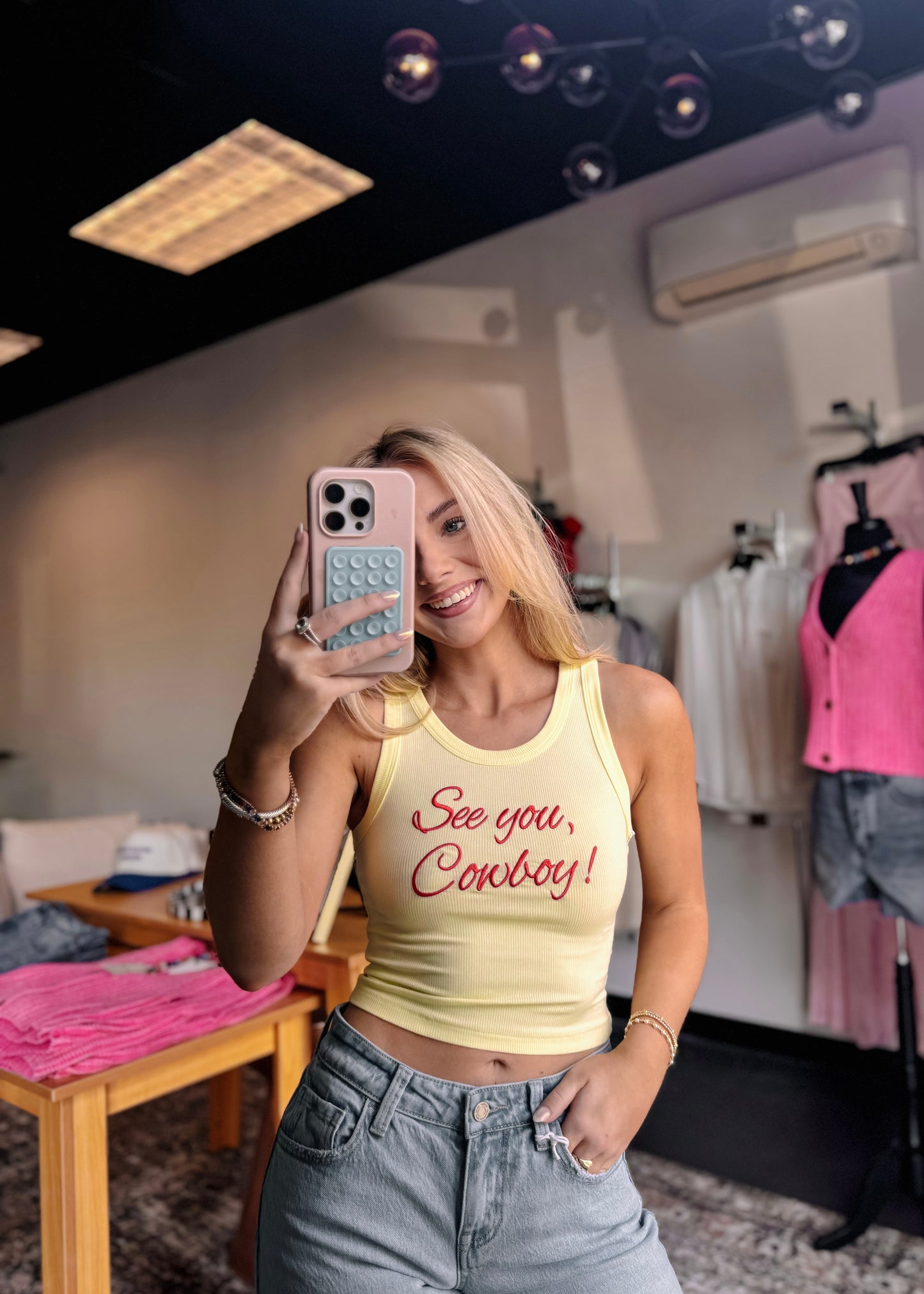 See You, Cowboy Cropped Tank