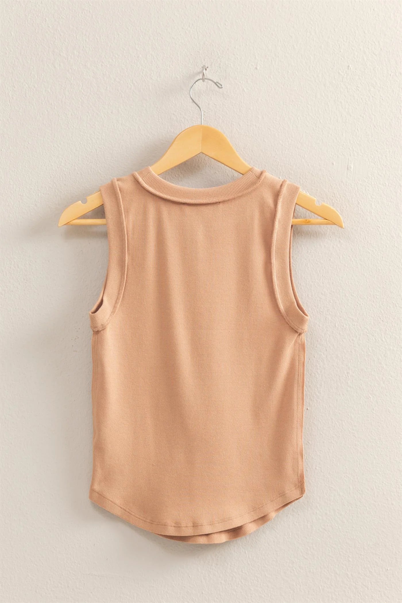 Round Neck Ribbed Tank Top