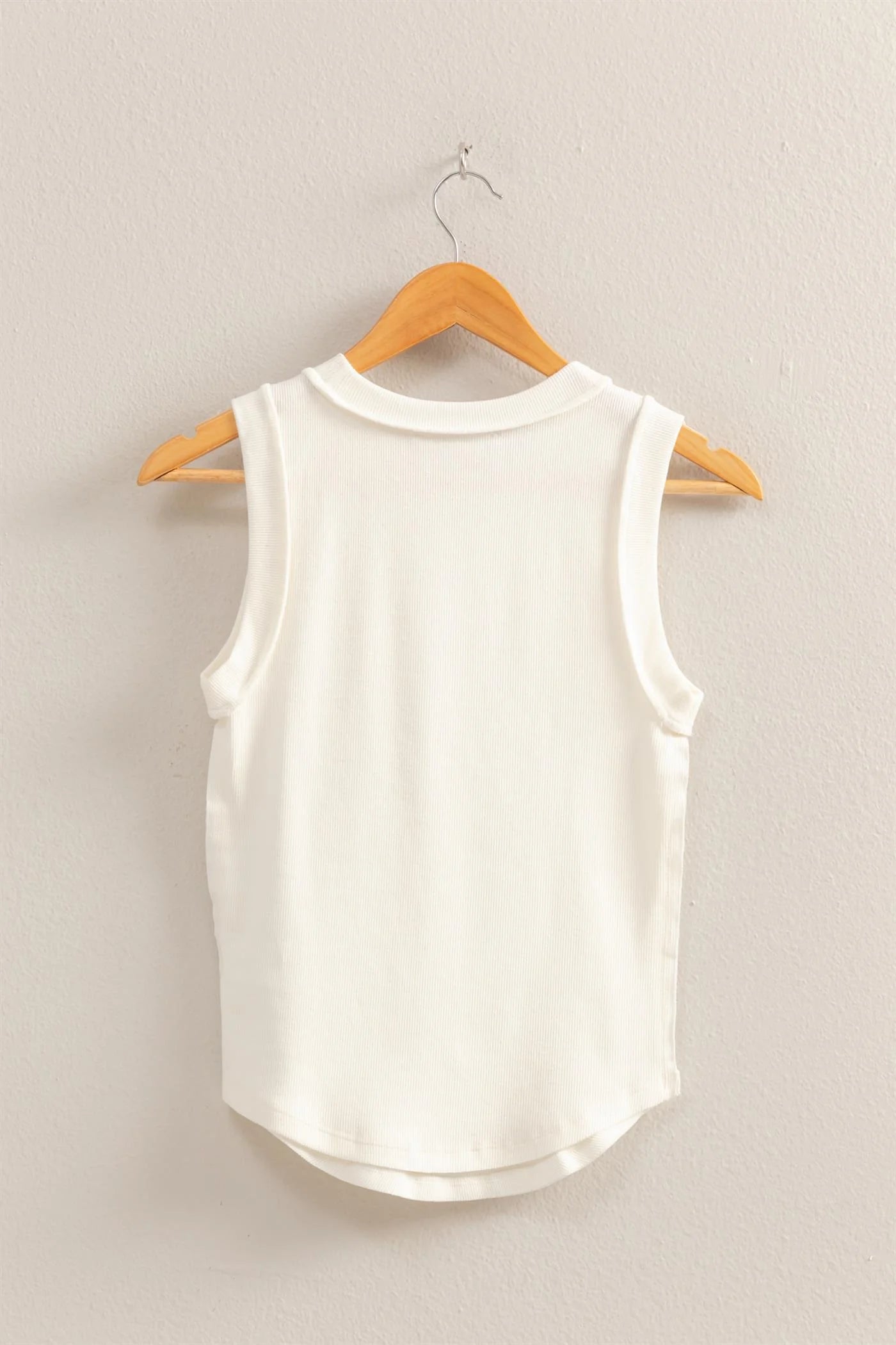 Round Neck Ribbed Tank Top