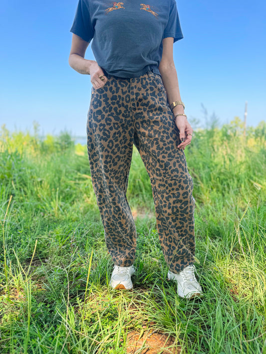 Leopard Barrel Jeans