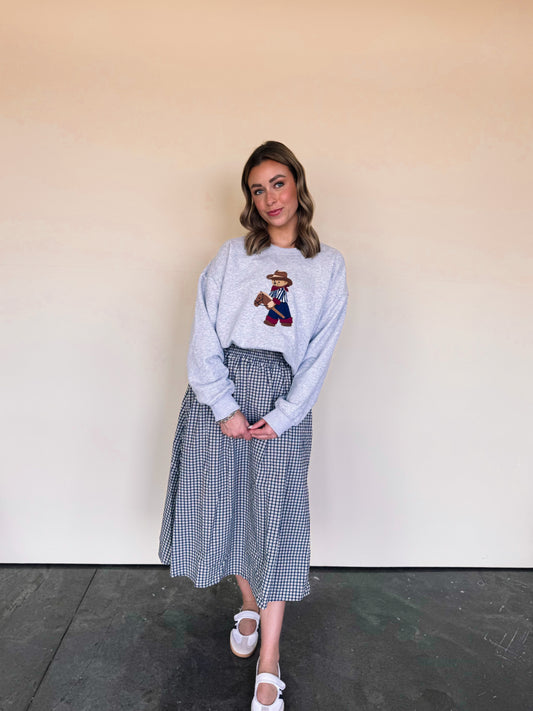 Classic Gingham Midi Skirt