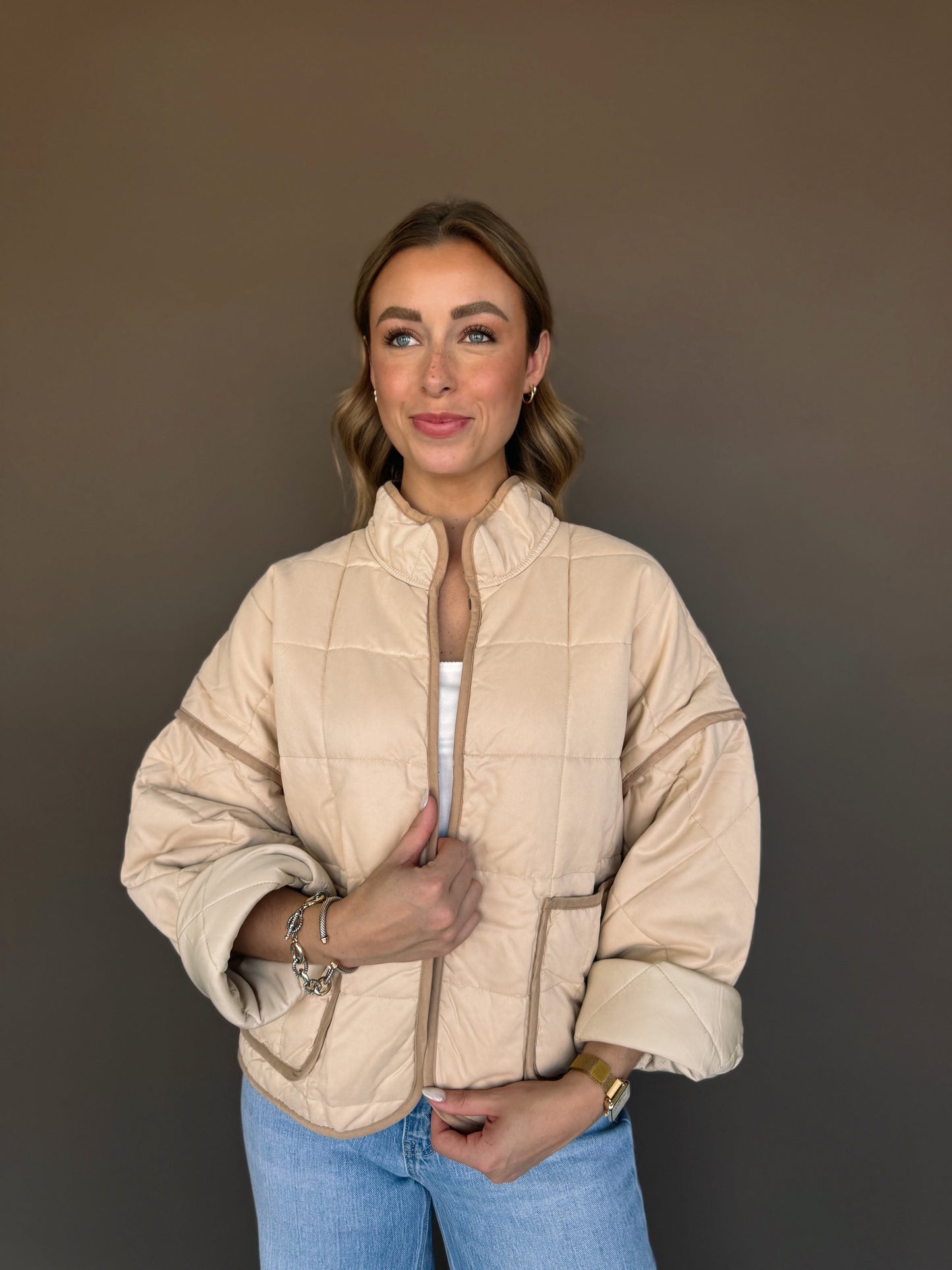 Sandstone Quilted Puff Jacket