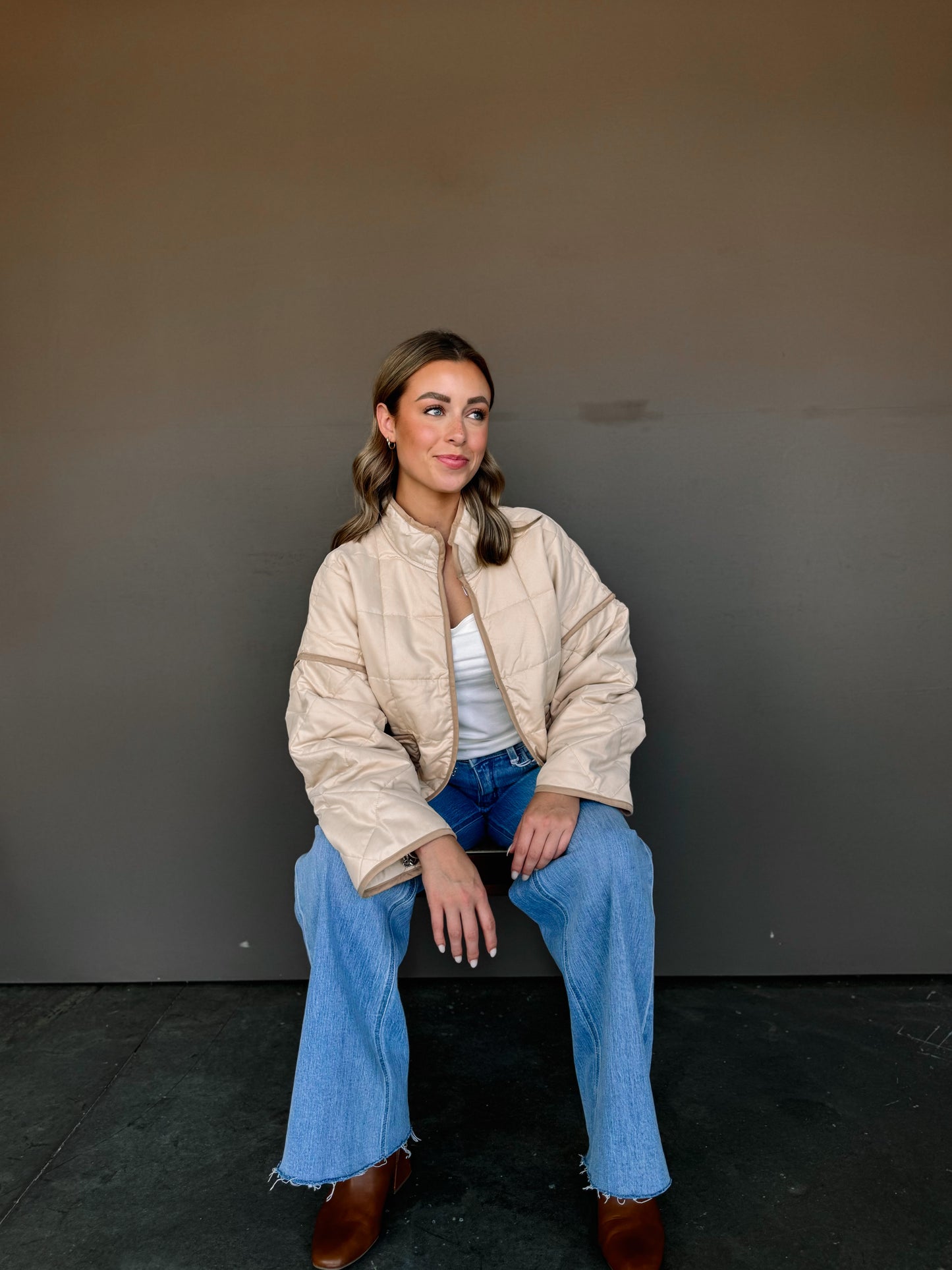 Sandstone Quilted Puff Jacket