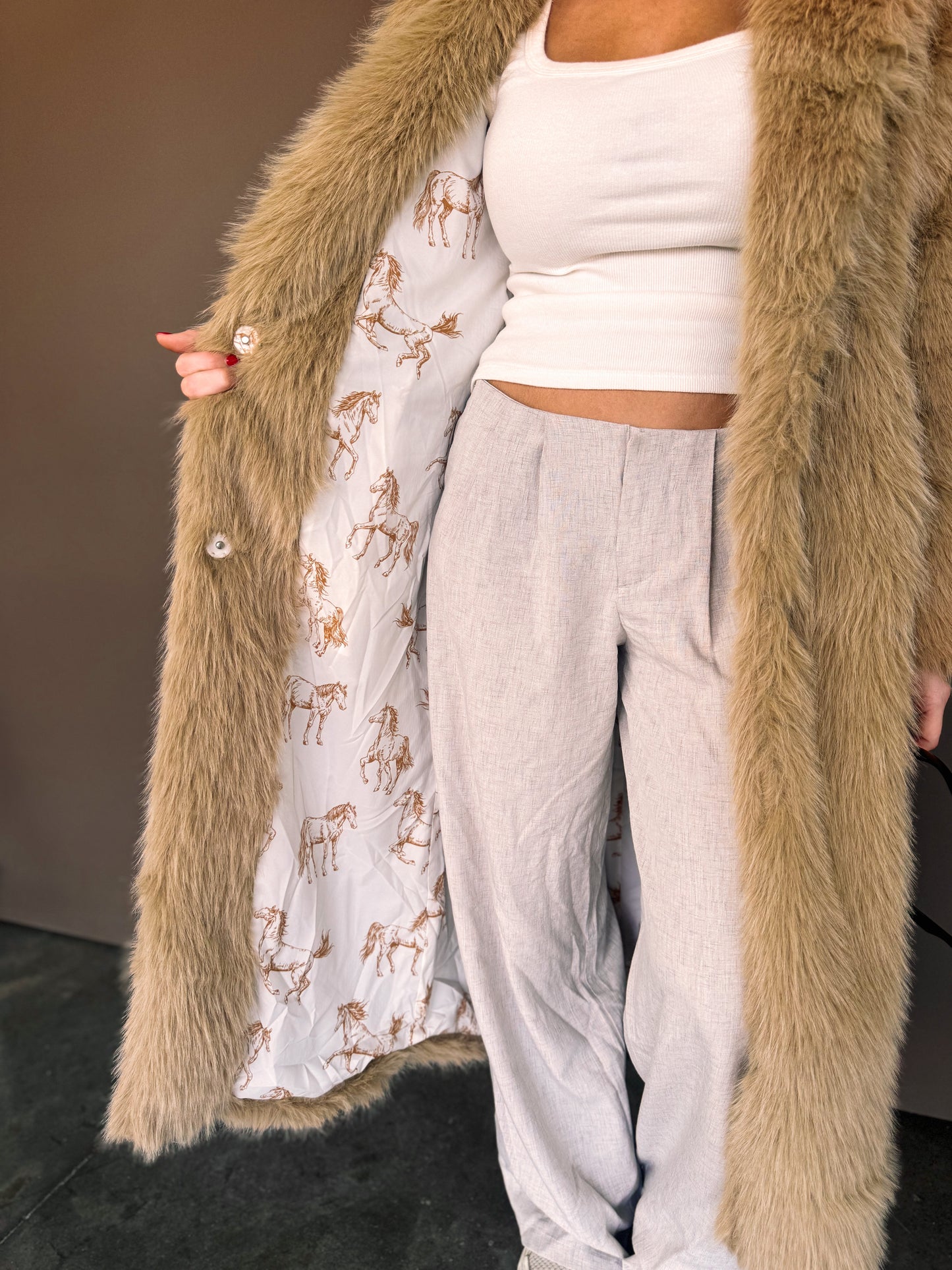 Golden Hour Faux Fur Duster